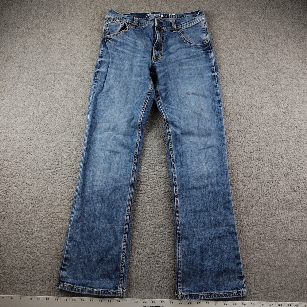 Wrangler Jeans Men 31x32 Retro Slim Bootcut Blue Denim Western Rodeo Workwear